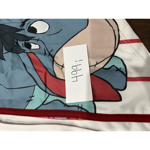 Disney Winnie The Pooh Baseball Style Button-Up Shirt Sz Small White Red - Picture 8 of 8